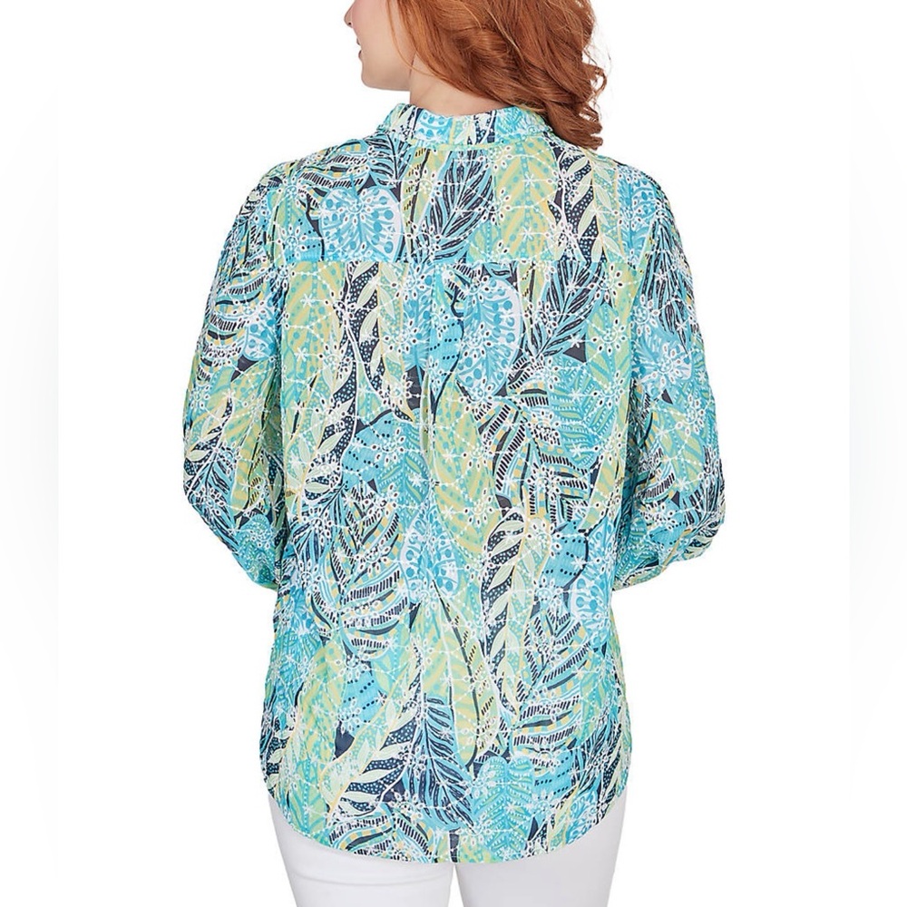 Ruby Rd Petites Button Front Mixed Foliage Printe… - image 10